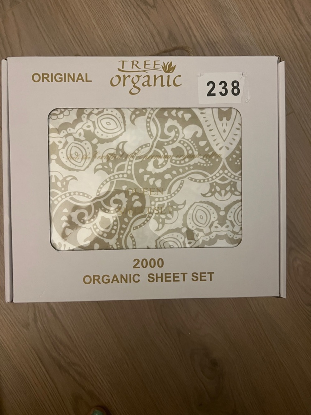 2000 Organic Sheet Set in Beige Paisley